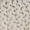 Hand-Knitted Cotton Pouffe 50x35 cm - White | HipoMarket