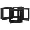 Wall Cube Shelves 4 pcs Black - Stylish Storage Solution