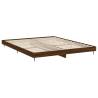 Brown Oak Bed Frame 160x200 cm | Quality Engineered Wood