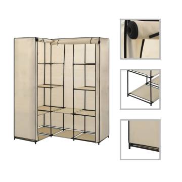 Stylish Cream Corner Wardrobe - Space-Saving Design