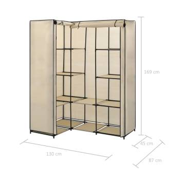 Stylish Cream Corner Wardrobe - Space-Saving Design