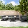 8 Piece Garden Lounge Set Black Solid Wood Pine Colour black pine Number of 8 