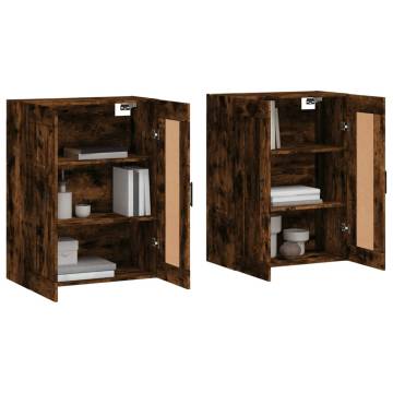 Wall Mounted Cabinets 2 pcs Smoked Oak - Elegant Storage Solution