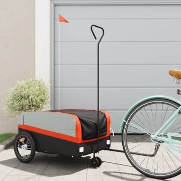 Bike Trailer Black & Orange - 45 kg Iron Cargo Trailer