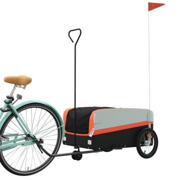 Bike Trailer Black & Orange - 45 kg Iron Cargo Trailer