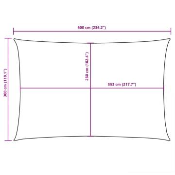 Sunshade Sail Oxford Fabric 3x6m - Taupe | HiPoMarket