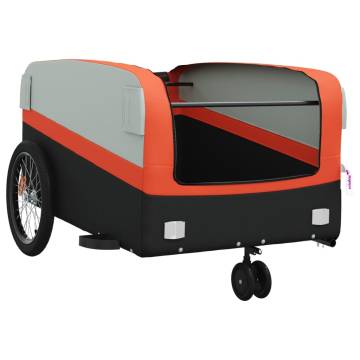 Bike Trailer Black & Orange - 45 kg Iron Cargo Trailer