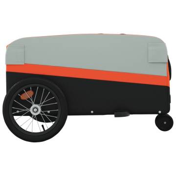 Bike Trailer Black & Orange - 45 kg Iron Cargo Trailer