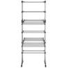 3-Tier Laundry Drying Rack with Wheels - Silver