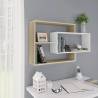 Stylish Wall Shelf in White & Sonoma Oak - 104x20x58.5 cm