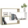 Stylish Wall Shelf in White & Sonoma Oak - 104x20x58.5 cm