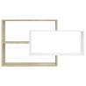 Stylish Wall Shelf in White & Sonoma Oak - 104x20x58.5 cm