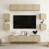 8 Piece TV Cabinet Set Sonoma Oak Engineered Wood Colour sonoma oak Size 80 x 30 x 30 cm Quantity in Package 1 