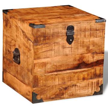 Handmade Storage Chest - Cubic Rough Mango Wood