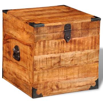 Handmade Storage Chest - Cubic Rough Mango Wood