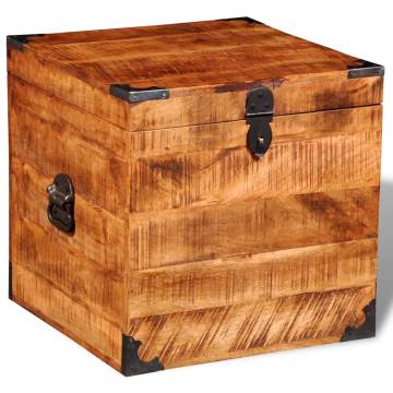 Handmade Storage Chest - Cubic Rough Mango Wood