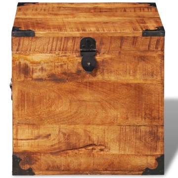 Handmade Storage Chest - Cubic Rough Mango Wood