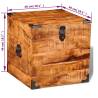 Handmade Storage Chest - Cubic Rough Mango Wood