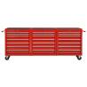 Tool Trolley with 21 Drawers - Durable Steel Red | Hipo Market