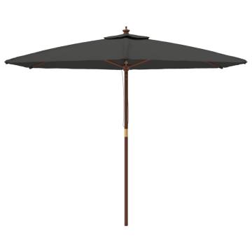 Garden Parasol with Wooden Pole Anthracite - 299x240 cm