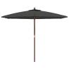 Garden Parasol with Wooden Pole Anthracite - 299x240 cm