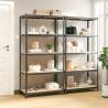 5-Layer Shelves 2 pcs Anthracite Steel&Engineered Wood Colour anthracite Size 90 x 40 x 180 cm Quantity in Package 2 Amount 