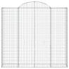 Arched Gabion Baskets - 15 pcs Galvanised Iron (200x30x180/200 cm)