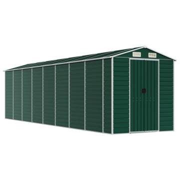 Garden Shed Green 191x725 cm | Galvanised Steel Storage