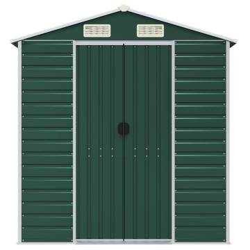 Garden Shed Green 191x725 cm | Galvanised Steel Storage