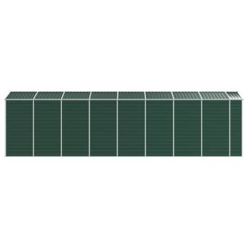 Garden Shed Green 191x725 cm | Galvanised Steel Storage