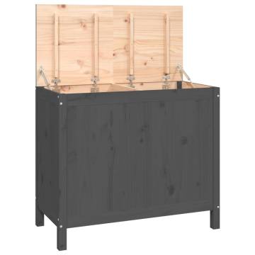 Laundry Box Grey - Solid Wood Pine | Stylish Storage Solution