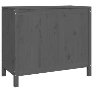 Laundry Box Grey - Solid Wood Pine | Stylish Storage Solution