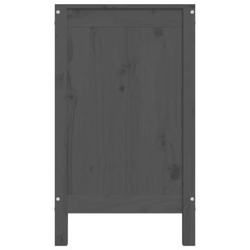 Laundry Box Grey - Solid Wood Pine | Stylish Storage Solution