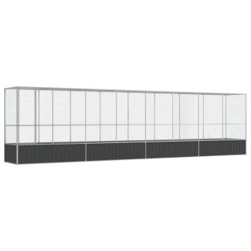 Aviary with Extension Silver - 834.5x107x212 cm Steel