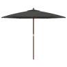 Garden Parasol with Wooden Pole Anthracite - 299x240 cm