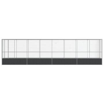 Aviary with Extension Silver - 834.5x107x212 cm Steel