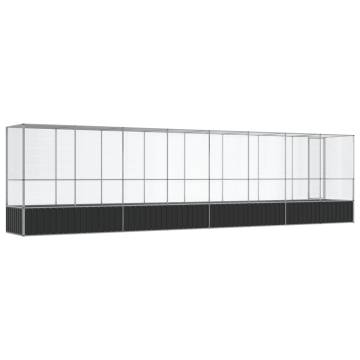 Aviary with Extension Silver - 834.5x107x212 cm Steel