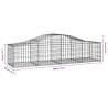 Arched Gabion Baskets - 14 pcs Galvanised Iron - 200x50x4060 cm