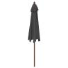 Garden Parasol with Wooden Pole Anthracite - 299x240 cm