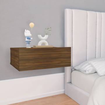 Floating Nightstands 2 pcs Brown Oak | Space-Saving Design