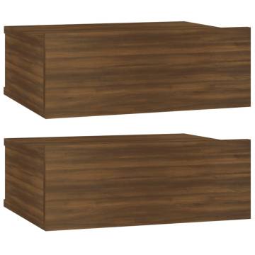 Floating Nightstands 2 pcs Brown Oak | Space-Saving Design