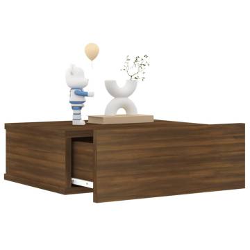 Floating Nightstands 2 pcs Brown Oak | Space-Saving Design