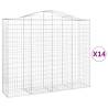 Arched Gabion Baskets - 14 pcs Galvanised Iron 200x50x160/180 cm