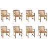 Outdoor Chairs 8 pcs Solid Teak Wood Quantity in Package 8 Number of 1 