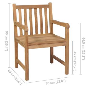 Outdoor Chairs Set - 8 pcs Solid Teak Wood | HipoMarket