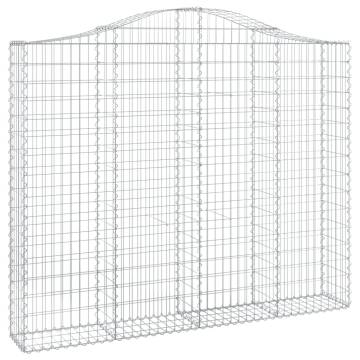 Arched Gabion Baskets 7pcs | Galvanised Iron Garden Barriers