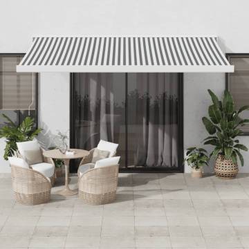 Retractable Awning Anthracite & White 4x3m - Hipomarket