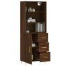 Stylish Highboard in Brown Oak - 69.5x34x180 cm