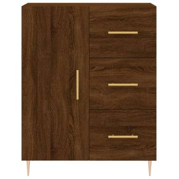 Stylish Highboard in Brown Oak - 69.5x34x180 cm