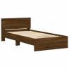 Stylish Brown Oak Bed Frame with LED Lights | 100x200 cm